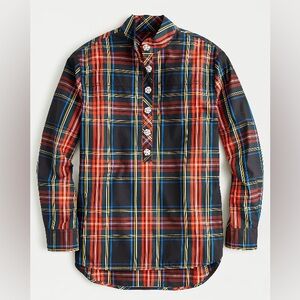 J. Crew Jeweled button popover tunic in Stewart tartan